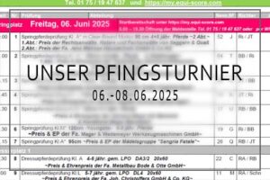 Zeiteinteilung Pfingstturnier